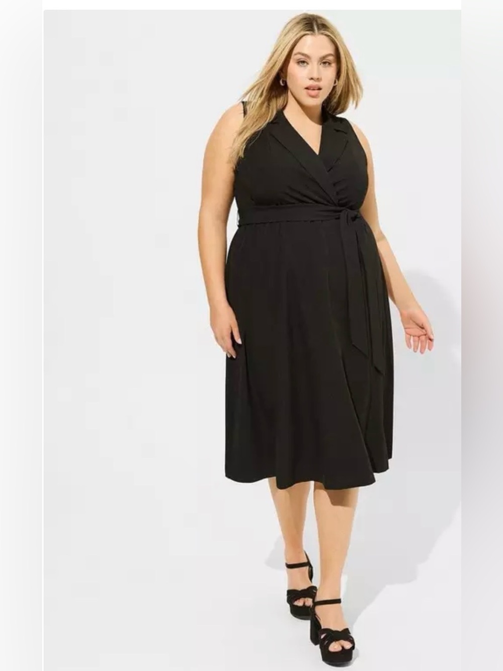 Torrid Midi Twill Shirtdress black collard women's size 1